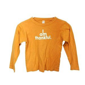 Monag Orange long sleeve I AM‎ THANKFUL size 6 t shirt thanksgiving fall